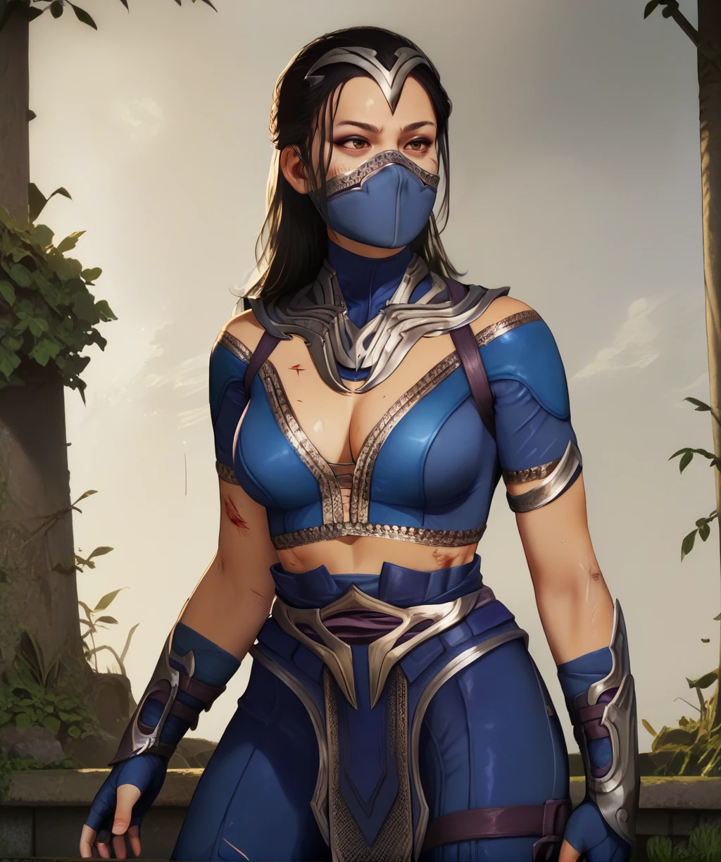 Kitana from mortal kombat the game, Digital illustration, cinematic shot