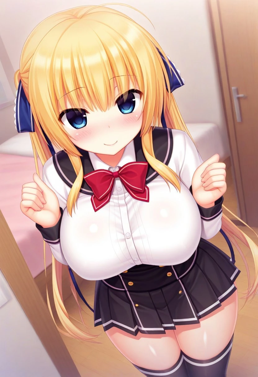 Beautiful long blonde Beautiful long blonde Girl in a sailor suit Pleated skirt mini skirt Long sleeve Double handjob penis Blindfold Covered in semen Bukkake Small breasts Underground Prison ahegao metal collar