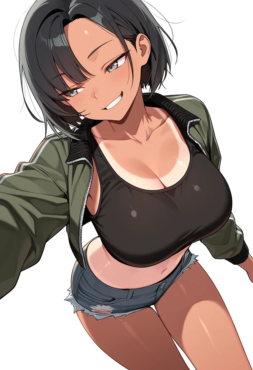 <lora:xl_Nagatoro Hayase2-000009:1>,Nagatoro Hayase is a girl with dark skin long black hair and brown eyes,padded jacket,, masterpiece, best quality,