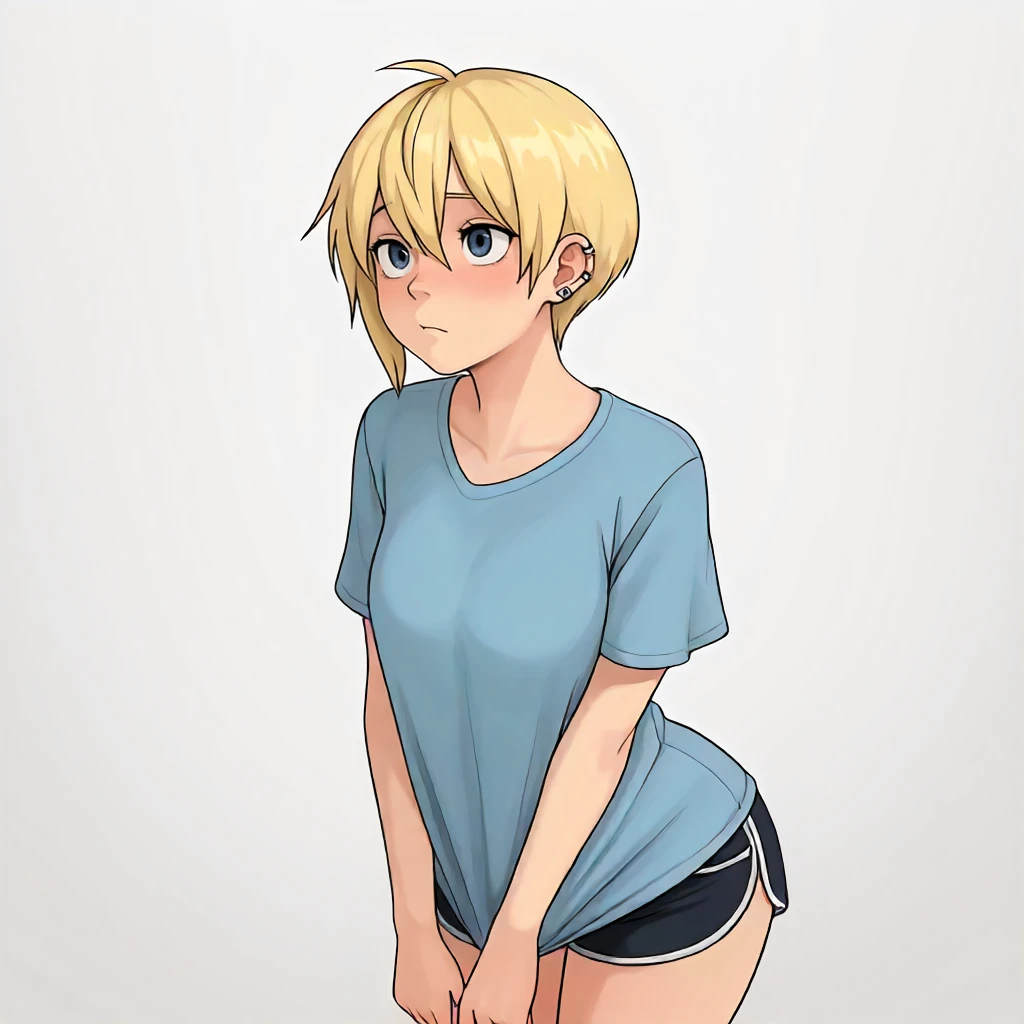 A girl with golden hair and short height and breasts are E-cup oppai loli