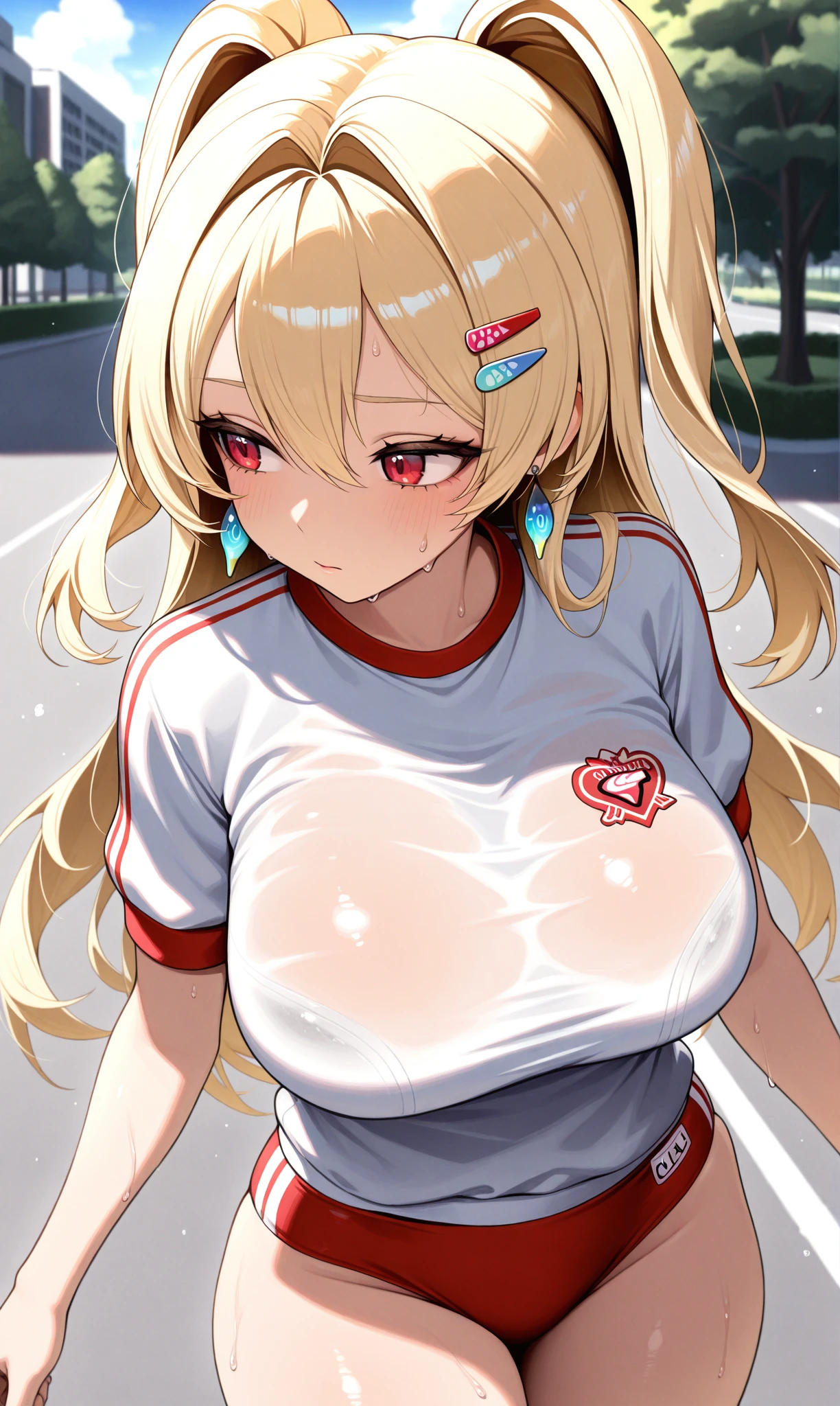 {{{{{16k, video of a tiny first-year junior high school girl who takes the pill and has her first menstrual period, her  swell up and her waist gets narrower, making her more feminine}}}}},{{{{{Ultra High-resolution realistic movie of neat virgin junior high school girl's in School-designated gym uniform with junior high ribbon as pretty as a actress in Grass schoolyard, She's in the middle school, but she's too well developed, her  are too beautiful, When she rolls up her gym clothes from underneath her shyly raw, hidden big  pop out, She's a junior high school girl with no makeup and no polish but her body is glamorous, She's a virgin but she's popular popular popular and she just has an aura of being popular}}}}},{{Extremely detailed}},{{{{{dye her cheeks flush and integrated her head pure small, thick lips, Enchanting thick gross idol's Lips}}}}},{{{{{dark colored bang ponytail hair}}}}},{{{{{She get more attractive and smoother her body, her expression and appearance are transformed into that of a pure, Her white  are so fluffy, and are depicted in great detail, but her  appeal from her neck fills the schoolyard, her bodyline and  and  are getting cuter and cuter, She has been reborn as a pretty one-in-a-thousand-year girl with a sparkling aura of cuteness}}}}}