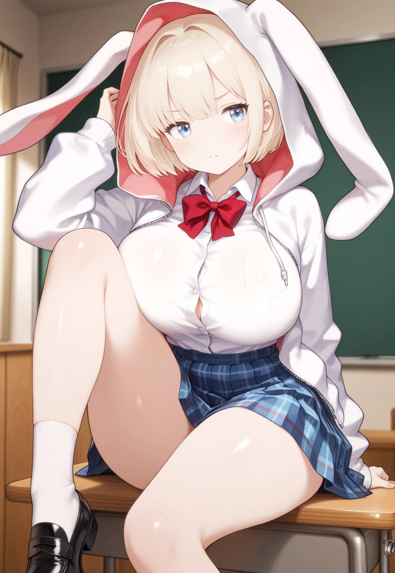 Best Quality, masutepiece, 超A high resolution, (Photorealistic)、adult lady、Soji Okita of FGO、Shinsengumi Haori、Colossal tits、NSFW,tabi、neck tie、Pink nipple、original painting style、Glossy pink leotard、