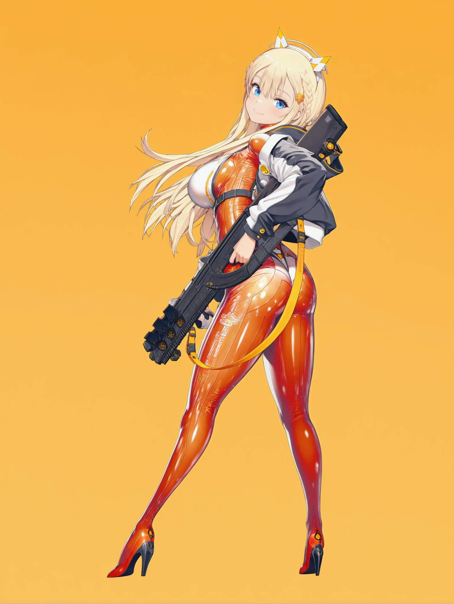 (dynamic pose:1.2),(dynamic camera),(analog photo:1.2),((close-up) an sexy smile young woman in erotic green army military suit, long curly blonde hair,(posing for cover),(ass),(red background),ammunition depot, rocket shells),(midnight hour, high quality, film grain), (natural colors, correct white balance, color correction, dehaze,clarity)