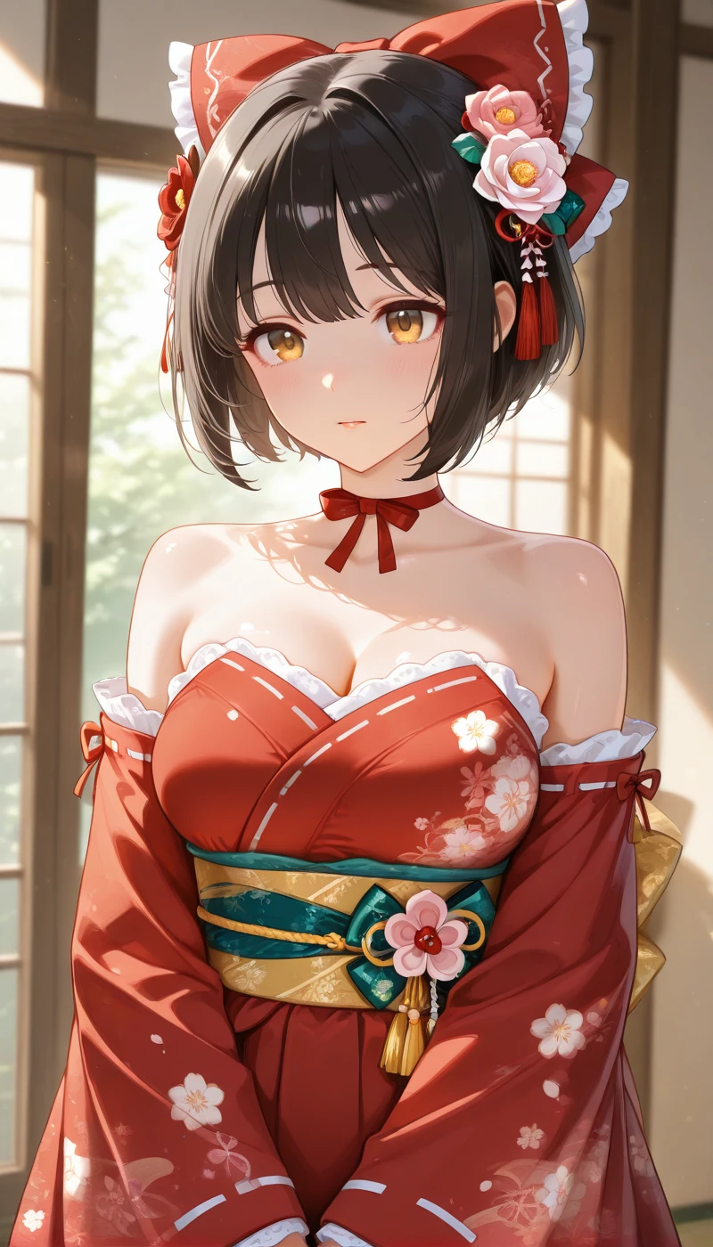 highest quality、High resolution、Detailed Background、(beautiful face in every detail:1.4)、Anatomically correct、(Draw the normal number of fingers:1.2)、(Detailed facial expressions)、(Fine grain:1.2)、(Fine grain:1.2)、beautiful, Smooth Skin、Teenage Beauty、(Highly detailed face:1.4)、Cute hair colors、ponytail、Bobcut、well-groomed eyebrows、Emphasizing cuteness and femininity、Do cute things、Fits on one screen、smile、Less exposure、Show your whole body、

(I work at a Japanese restaurant..:1.5)、

By combining a cute Japanese-style uniform with hakama and lace-up boots,, Create a modern and unique style.、We recommend bright colors and floral patterns for your hakama..、

Wearing a colorful haori over a hakama、It will give you a more unique and cute impression..、
Floral pattern and bird pattern、Patterned designs are recommended, Animal prints etc..、
By matching the colors of the hakama and haori, It can create a uniform look.、

Pairing comfortable lace-up boots with hakama creates a modern and unique look..、The color of the boots、Please choose your kimono considering the harmony and contrast with your hakama.。.、
If the color of the hakama is light, Choose white or pastel colored boots to accentuate your cuteness.、

(large breasts:1.5)

Japanese-style uniforms become even cuter when you add hair ornaments and accessories..、Flowers and ribbons、Use Japanese style hair pins to style your hair., wait.、By matching the pattern and color of the hakama, You can create a balanced look.、
Try coordinating a cute kimono with hakama and lace-up boots..
