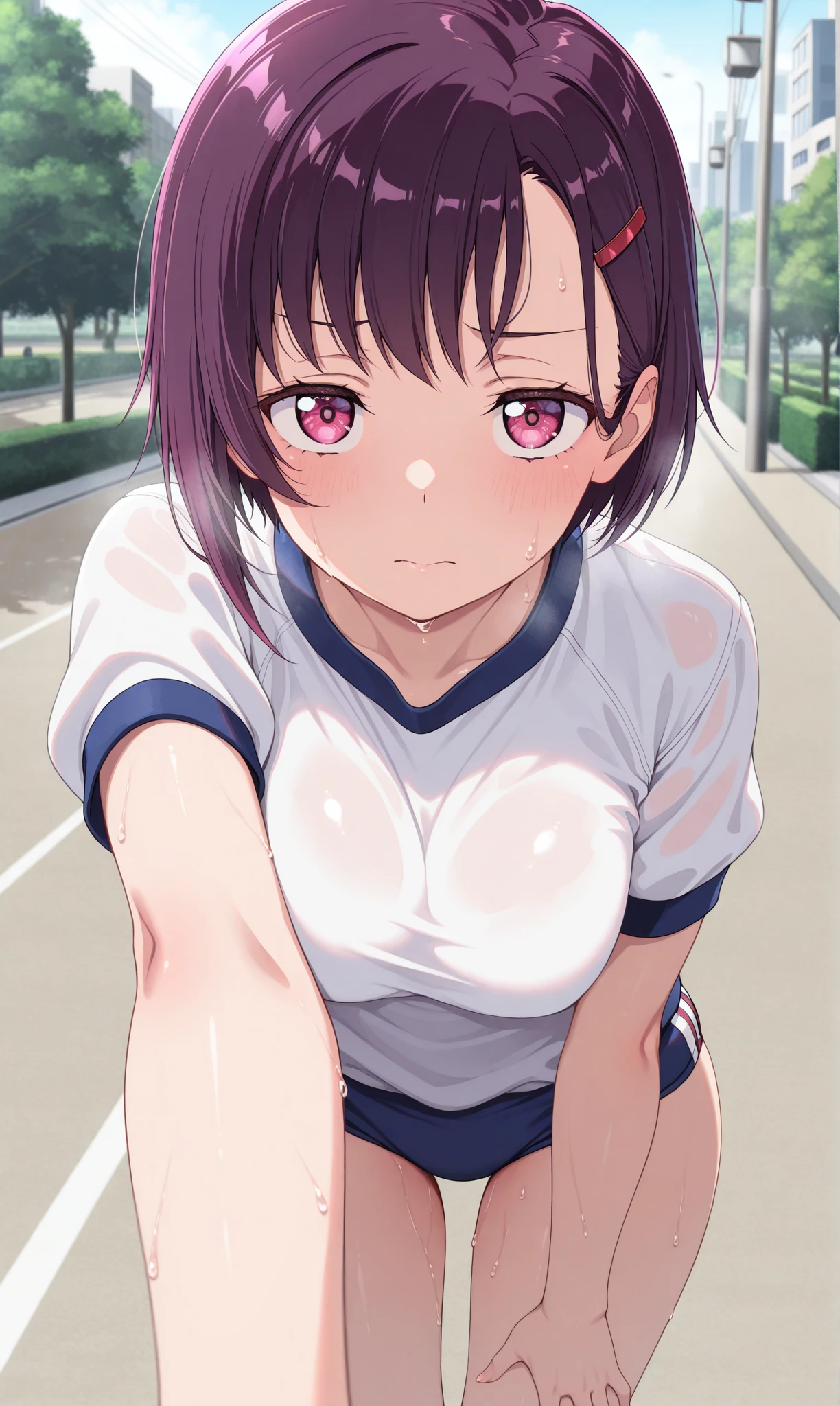 (highest quality:1.2),(perfect beautiful face:1.2),(perfect and beautiful posture:1.2),(Solo,Japanese mature woman standing:1.3,cosplay,((messy short cut hair:1.2), (confused:1.3,embarrassed), shyness:1.1),(Chubby:0.8), (Sweaty, sunburned skin:1.3), thick muscles), ((White with ribbon),tight Pleated Microskirt), close-up of armpit, mouth open sloppily:1.3,Drooling,(at city:1.3,cowgirl position),Looking at viewer,puffy areolae,outside,at city