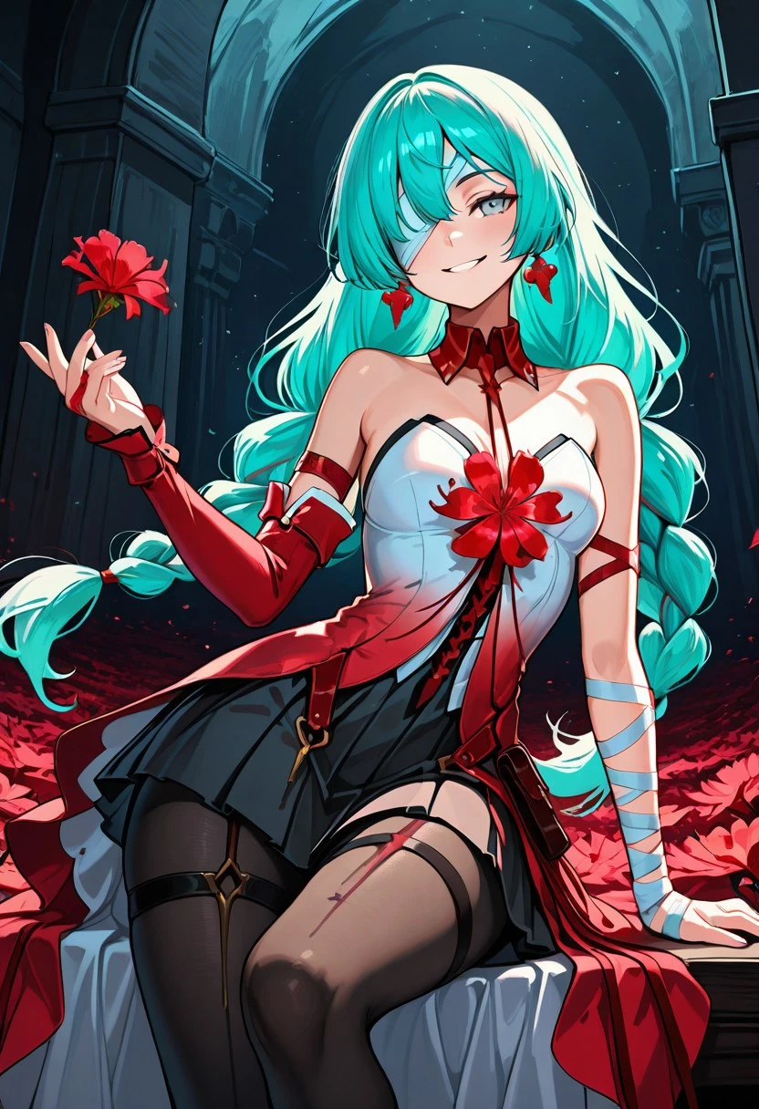 masterpiece, best quality,
1girl, (colorful),(finely detailed beautiful eyes and detailed face),cinematic lighting,bust shot,((young, petite, flat chest)),extremely detailed CG unity 8k wallpaper,white hair,red eyes,solo,smug smile,intricate skirt,((revealing outfit, sheer clothing, see-through clothing, cutout clothing, skintight)), ((vampire fangs, blood dripping from mouth, licking fingers)), ((flying petal)),(Flowery meadow)
sky, cloudy_sky, building, moonlight, moon, night, (dark theme:1.3), light, fantasy,