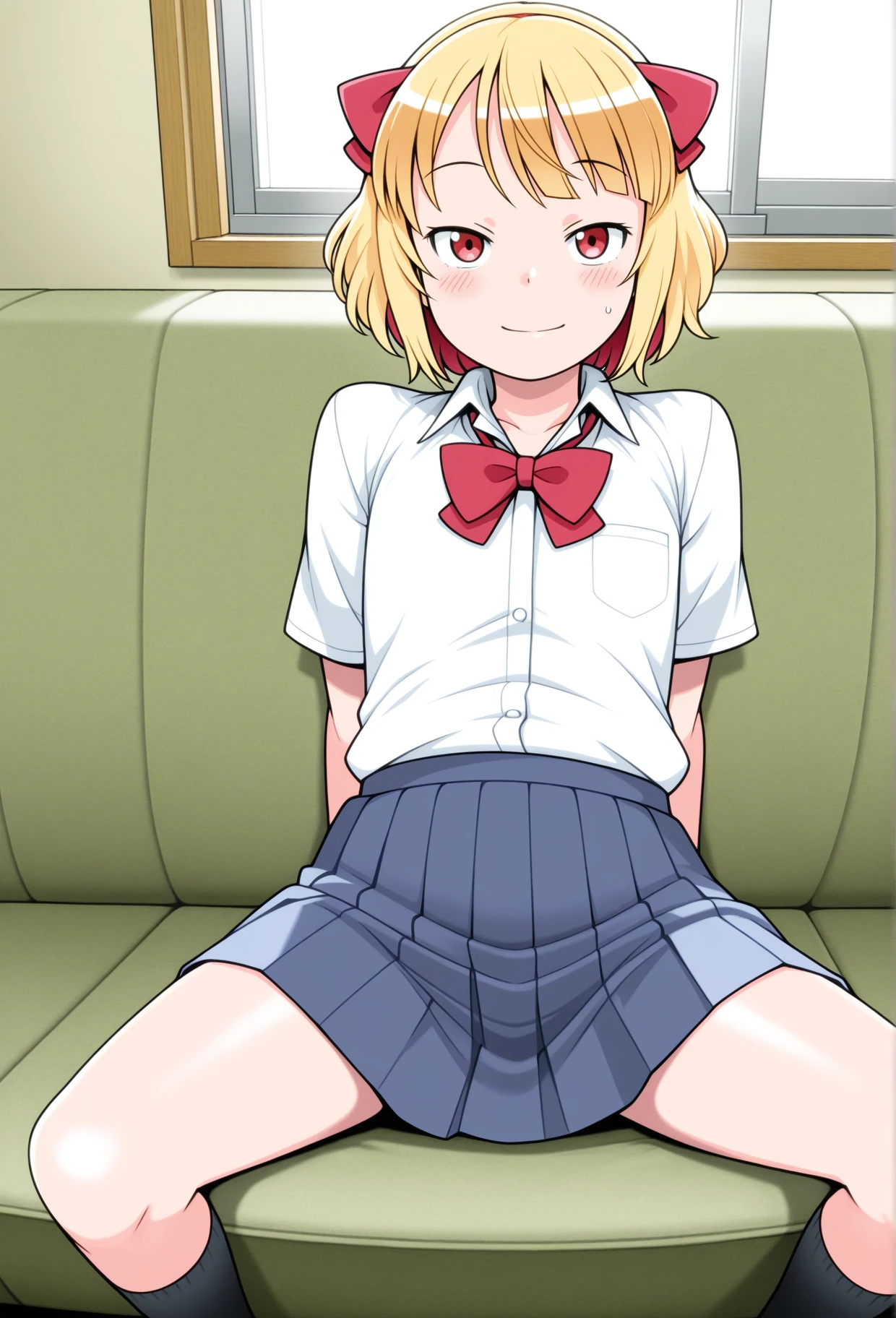 masutepiece, Best Quality, Ultra-detailed, kawaii, Cute, lovely, Sexy, Ero, It features a simple, 4K, 8K, Best Quality, barechested, black hai, short-hair,sexually arousing,small tits,a junior high school student, school uniform, cowgirl position