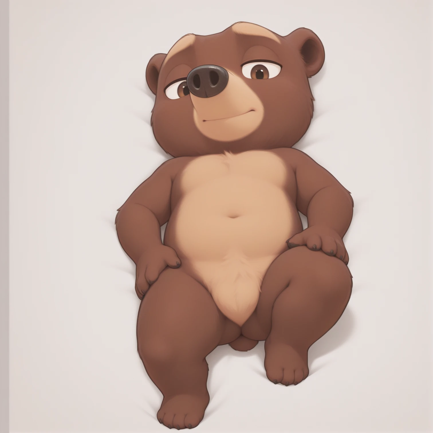 A tiny naked baby with a tiny penis