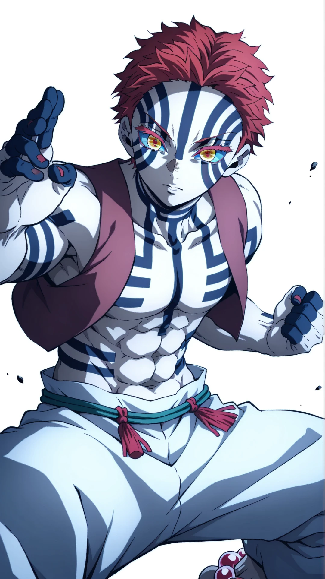 Akasa has no tattoos.., Smiling in NSFW positions ,man,3rd Waxing Demon ,Kimizunoyaba ,Excellent,Look at that scared face...,evil,Formidable,cold smile,(Set up the attack),The picture is detailed..,The fingers have beautiful details.,Not distorted.,fist