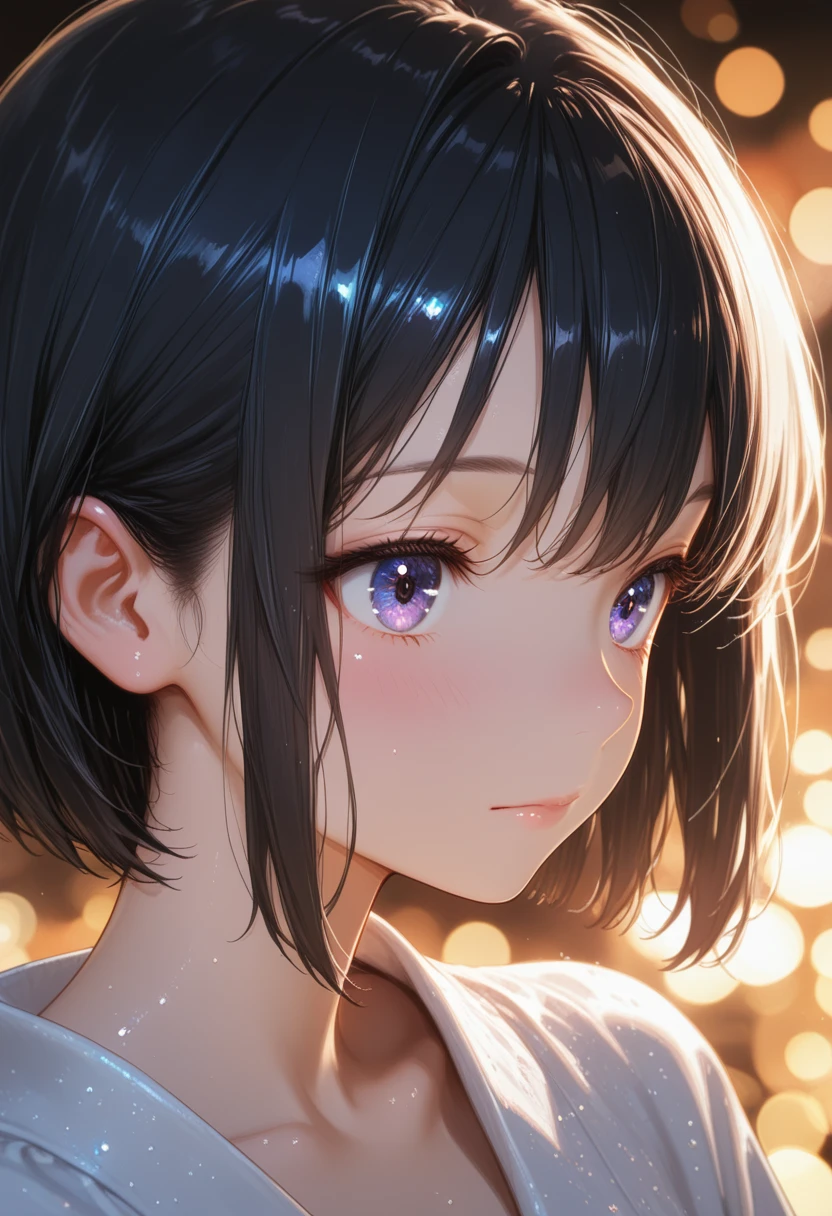 highres, very detailed, amazing quality, masterpiece, very aesthetic,
digital painting \(artwork\), artwork, glitter, cinematic lighting, bokeh,
1girl, young japanese woman, close up portrait,<lora:AddMicroDetails_NoobAI_v2:0.8>, addmicrodetails,