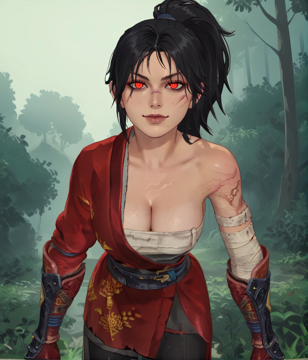 (8k,RAW photos),(best qualtiy),(tmasterpiece),(realisticlying,)(Photorealistic and realistic),(A high resolution),hyper-detailing,(hentail realism:1.1),beauitful face, (1female:1.1),female pervert,(looki at viewer),cowboy lens,japanes, Xiaonan\(Naruto\),(AKATSUKI OUTFIT:1.1),La Brett piercing,cleavage,Off-the-shoulder attire,ssmile,Be red in the face,Upper body photo Dark blue hair, profesional lighting、photon maping、physically-based renderingt、 Dark theme,
INFO