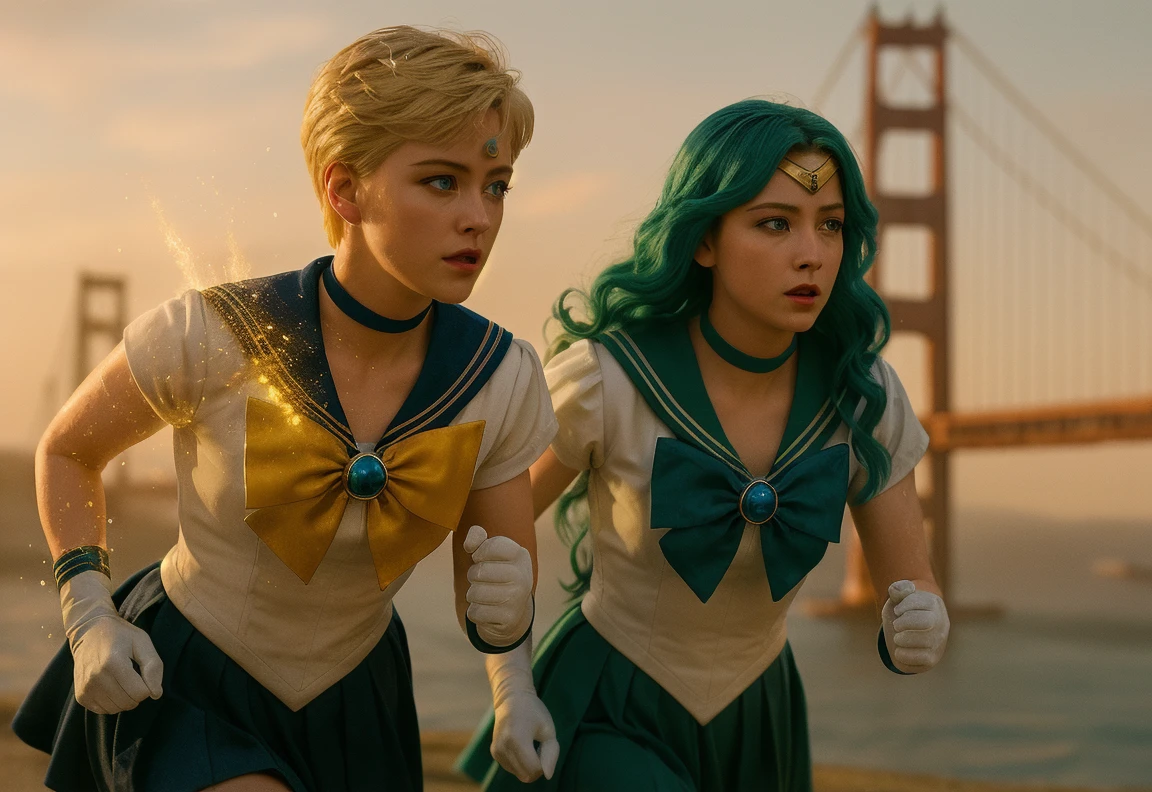 sailor uranus, costume of sailor uranus, bow gold chest costume, Sailor Guardian uniform, masterpiece, ultra high res, (photo realistic:1.4), raw photo, cinematic lighting, blender, 8 k, masterpiece, ultra high res, (photo realistic:1.4), raw photo, cinematic lighting, blender, 8 k