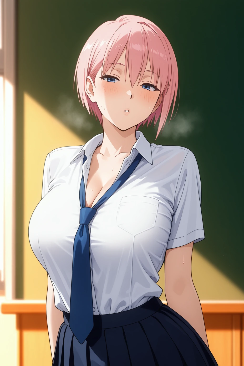 (((((Best Quality, 8K, 32K, masterpiece, 1.2)))),{{solo}},((nsfw:1.5)),{{{Character reference: ToLove Ru's Momo:1.2}}},((bob hair style)),((perfect beautiful face:1.2)),  sitting on chair, inserted KinkyToys-Balls into pussy, embarrassed, overflow cum from pussy, vivid pussy, a lot of public hairs,
