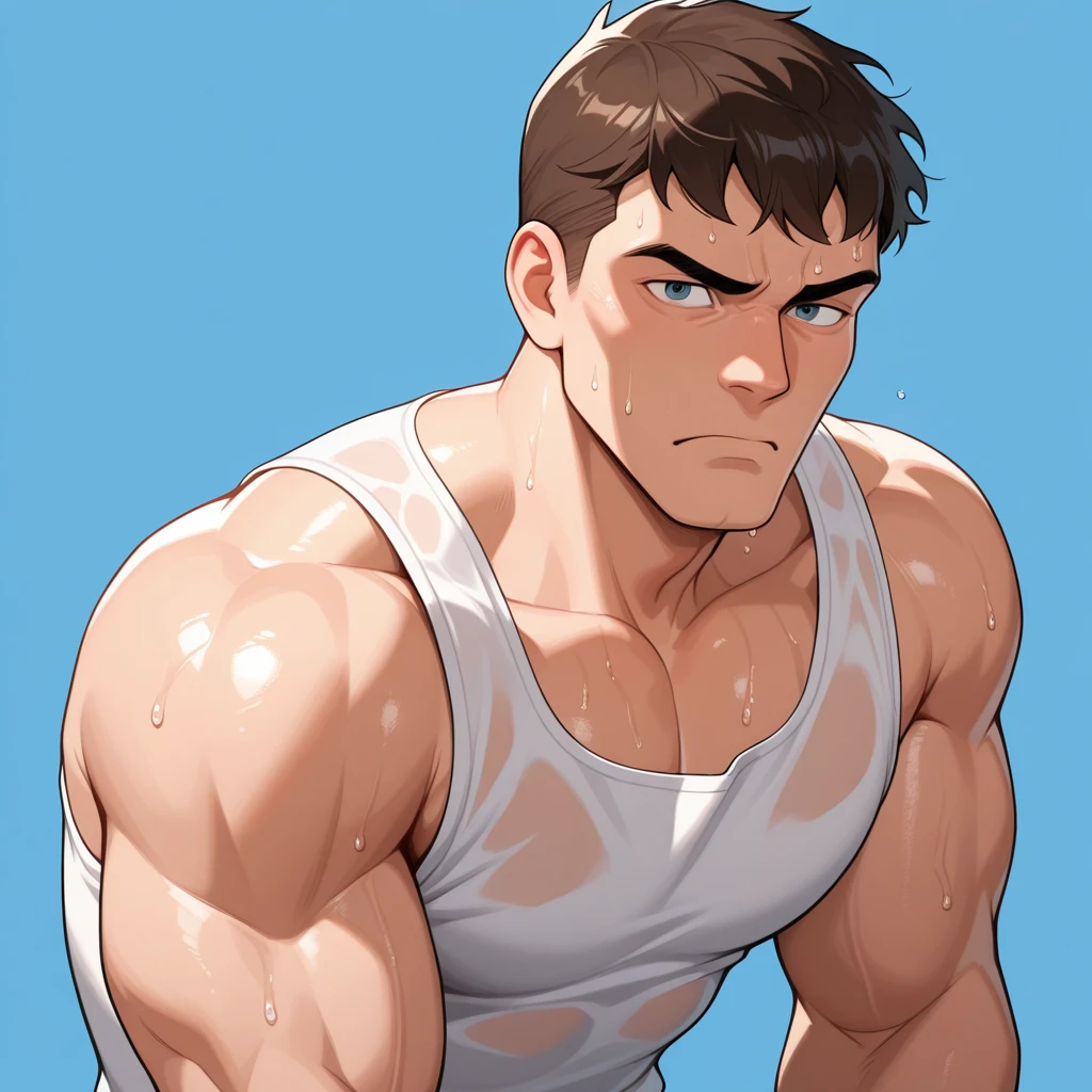 Danny Fenton from Danny Phantom animated series as a big dumb teenage muscular bodybuilder jock in a locker room flexing and staring blankly with mouth gaping open as his eyes glow under hypnosis as he repeats, "Bigger... Dumber.... Must obey.... More like a jock bro every day.... Yes, Coach. I obey. Huhuhuhuh.... Sweaty brutes must obey.... Sweaty brutes do what you say.... Big ... sweaty ... musky jock bro.... The muscles must grow. The old smarts must go.... Recruit the nerds and watch them grow. Make them like us, ... more big dumb jock bros. Huhuhuh.... We will grow. We will spread. We will make more dumb jocks.... We will grow... We will spread... We will make more dumb jocks.... We will grow. We will spread. We will make more dumb jocks...." in deep mindless emotionless voice with fellow hypnotized jocks to forget about catching ghosts and focus instead on training his body and obeying his coach. Mouth dropped open. Hyper swollen bulging crotch. Hyper muscles. Toned muscles. 5% body fat. Steam rising from armpits and shoulders. Big biceps. Big triceps. Broad shoulders. Big traps. Big lats. Big meaty pecs. Massive deltoids. Six-pack abs. Spherical glutes. Brainwashing. Hypnosis. Hypnotized. Bro. IQ drain. Dumber and dumber. Meathead. Musclehead. Mindless. Hypno. Mind control. Brain drain. Entranced. Brute. Brutification. Brain drain. brainwashed. brainwash. Meathead jock bro assimilation. Mindless. Brainless. Empty stare. Hairy pecs. Hairy armpits. Treasure trail.