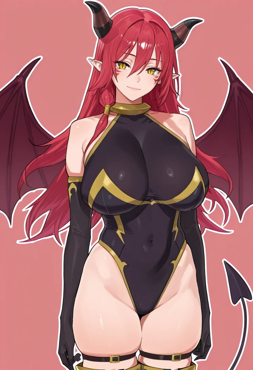 succubus girl, Redskin, big breasts, exotic clothing, Red eyes