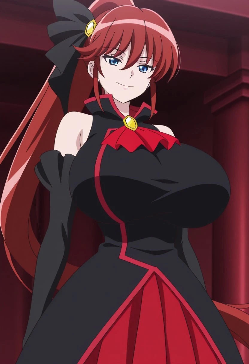 masterpiece, Highest quality,High resolution,Dorothy, Redhead,Red eyes, Have,dress,Braiding, black dress,One side of the dress is torn at the chest、Dust cloud、tits、Nipples fully visible、receive damage from an attack、anime、((Battle scene in the ruins))、blush、Line art、Pencil drawing