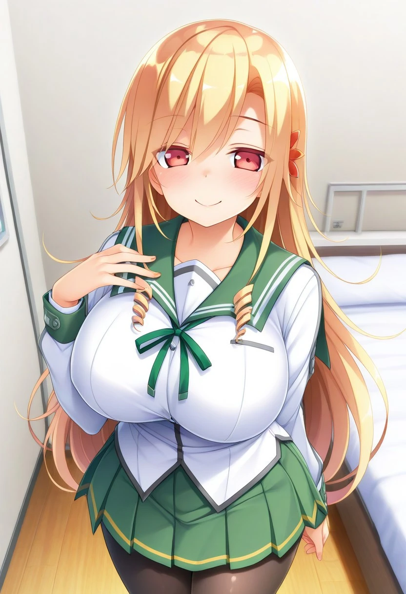 NSFW,((1 male、1 female,have sex)),lying down,lift both legs,klaudia valentz, long hair, blonde hair, bow, ribbon, (green eyes:1.3), braid, hairband, side braid,skirt, gloves, cleavage, choker, capelet, bridal gauntlets, white capelet,bare chest,show off your nipples,blush,Ahegao,white background,High resolution,masterpiece