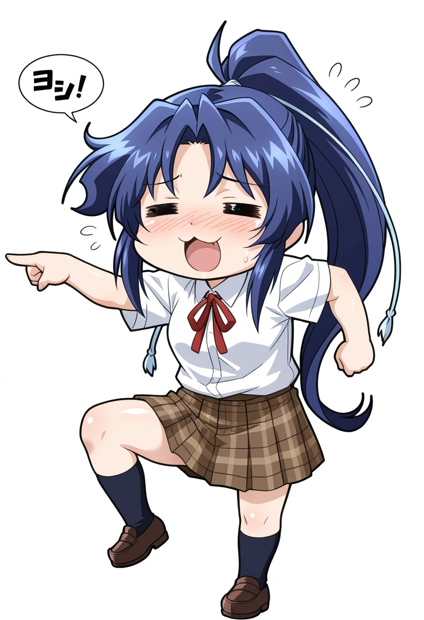 ((Highest quality)), ((masterpiece)), (detailed), crossdresser,Hayase Yuuka,((erection)),((ejaculation)),Blue-purple hair,Ahegao,Grin,Bow-legged,Squat,Bulge in pants