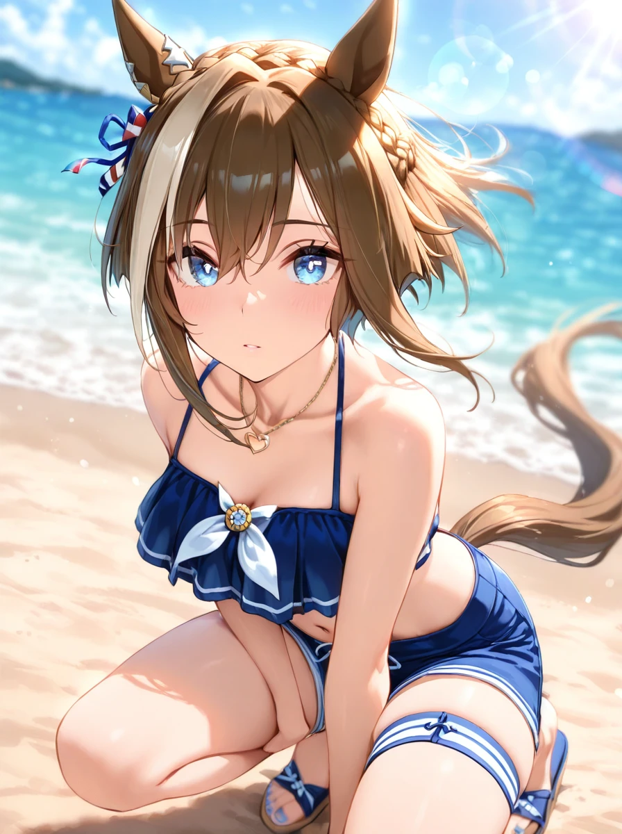 tmasterpiece, beste-Qualit, Highly detailed beautiful symmetrical eyes, Kawaii girl in bikini