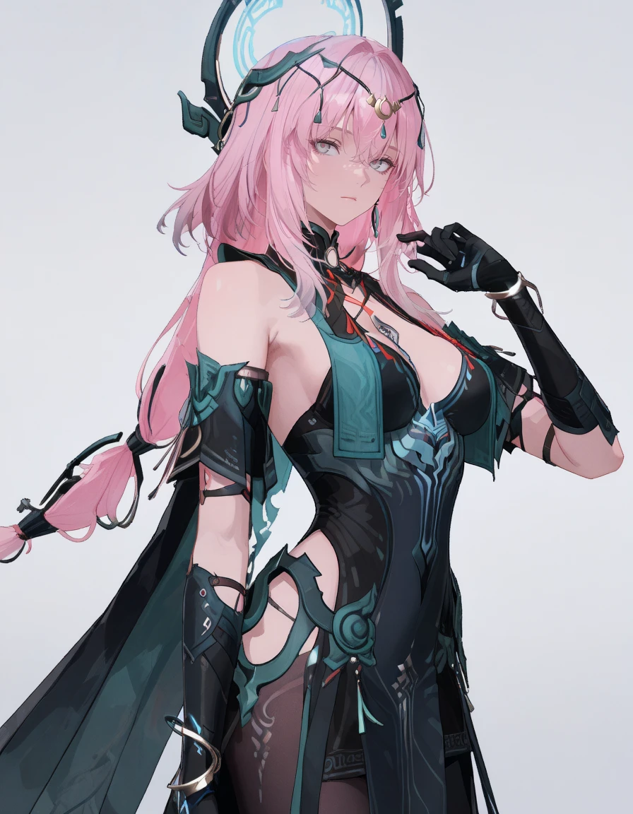 4K,high resolution,2 girls,pink hair,long hair,braid,green eyes,big breasts,Naga queen,白色のNaga queen服,removable arms,white samurai armor,full armor,Heavy armor,black fishnet stockings,decorative ornaments,large Japanese sword,Medieval Village,Show your breasts,large breasts,see nipples,