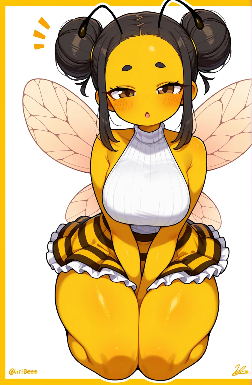 1girl, (honey on body), beegirlz, masterpiece, best quality, <lora:honeyonbody_2784:1.2>, <lora:beeGirlzV5:.9>