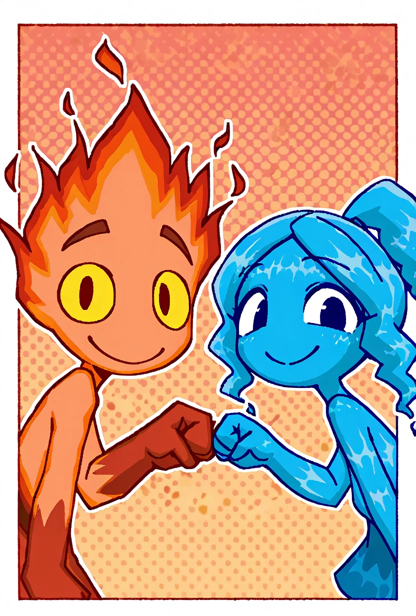 FIreboy and Watergirl -- Quiettomato Pony + noob + illust Pony