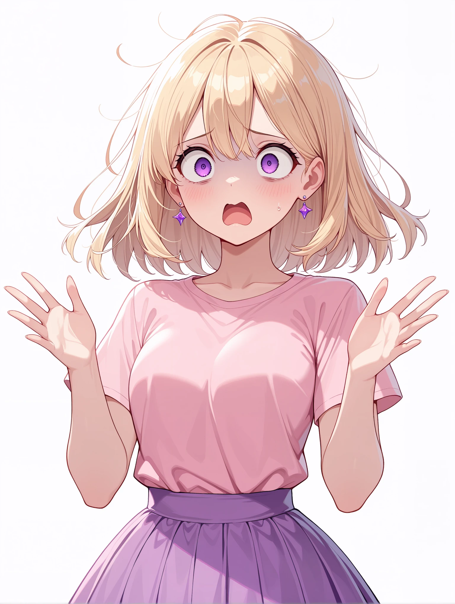 Very detailed、(8k, RAW Photos, highest quality, masterpiece:1.2), (Very detailed 8k wallpaper),shape、Professional Lighting,Sharp focus, Written boundary depth、
Browsing Caution、Clear Eyes、Perfect Anatomy、With a girl、blonde、、、15 years old、Chibi T-shirt、、(blush:1.5),,Open Mouth、imminent kiss,Her plump thighs are in full view、、bed、(White panties:1.3)