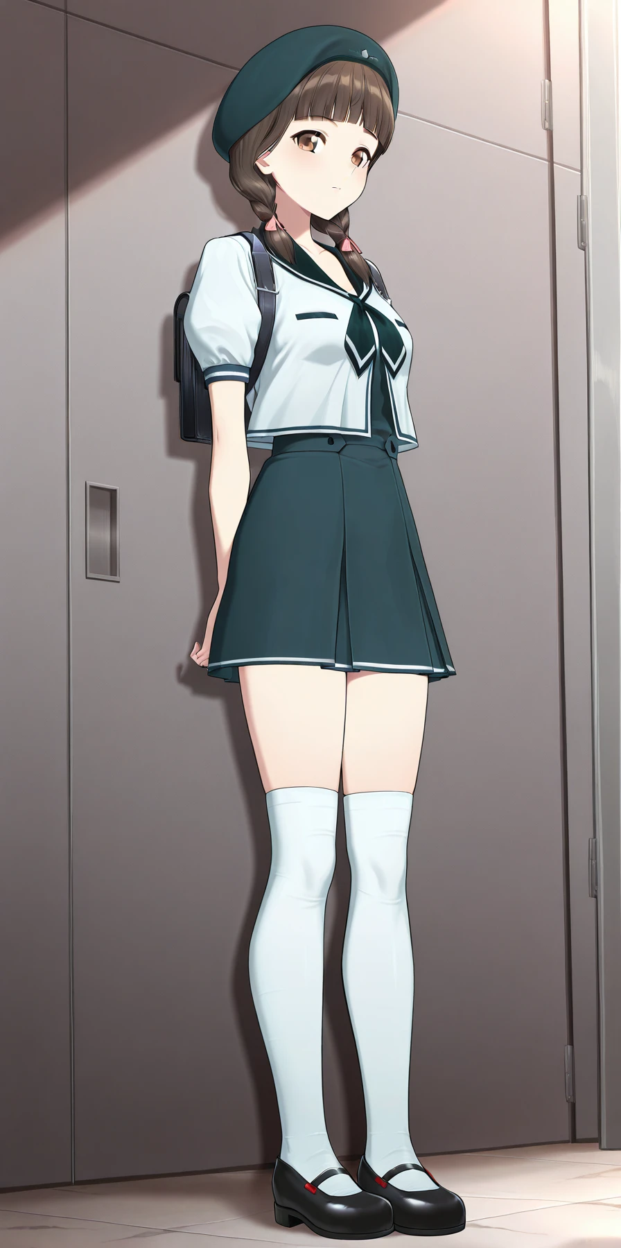 Two short hairs、Girl in school uniform、mini-skirts、knee sox、Dark hair、Look away、embarrassed from、blushing、Crying、Keep your mouth shut、Back alley(A girl is leaking pee)、Exposed cleavage, Sexy, paint drops, plein air, Exposed shoulders, Tears, Sexy, shoulders can be seen, Thighs exposed, half、s asleep、lying on be、