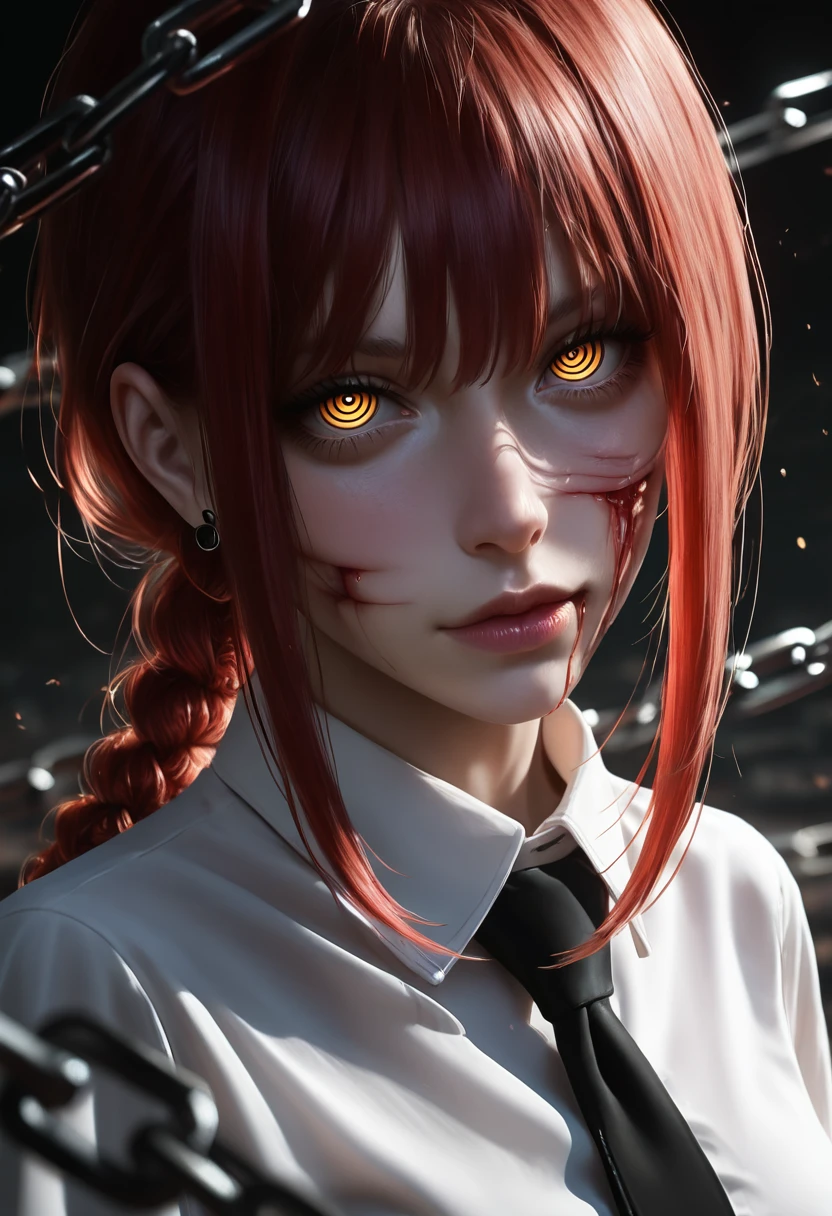 (best quality), (masterpiece), (artwork), (best illustration, desinger, colors), (best development), (detailed eyes), (extremely detailed eyes:1.2), (glowing eyes, bright, sparkling:1.3), a beautiful girl, long red hair (the color of blood), (detailed yellow eyes), white skin, background of rustic art scenery of an insane asylum, she is wearing a bloodied straitjacket (crying blood on her beautiful macabre face:1.3)[0.9] --s2