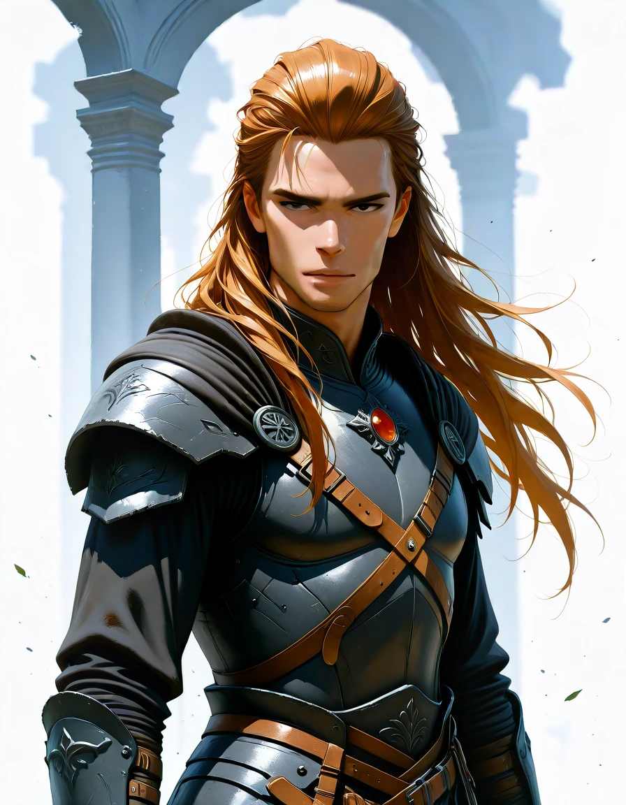 masterpiece, best_quality, very_aesthetic, highres, absurdres, ultra detailed,
, long hair, black eyes,
<lora:negXL:0.5>
<lora:Watercolor_fantasy_IL_MIX:1> watercolor, traditional media, painting \(medium\),, red eye, Ginger layered hair (Brigandine),An armor made of metal plates sewn into cloth or leather Vibrant Floral Enamel Brooch, upper body,, two-tone background,, blurry background,,blurry foreground,