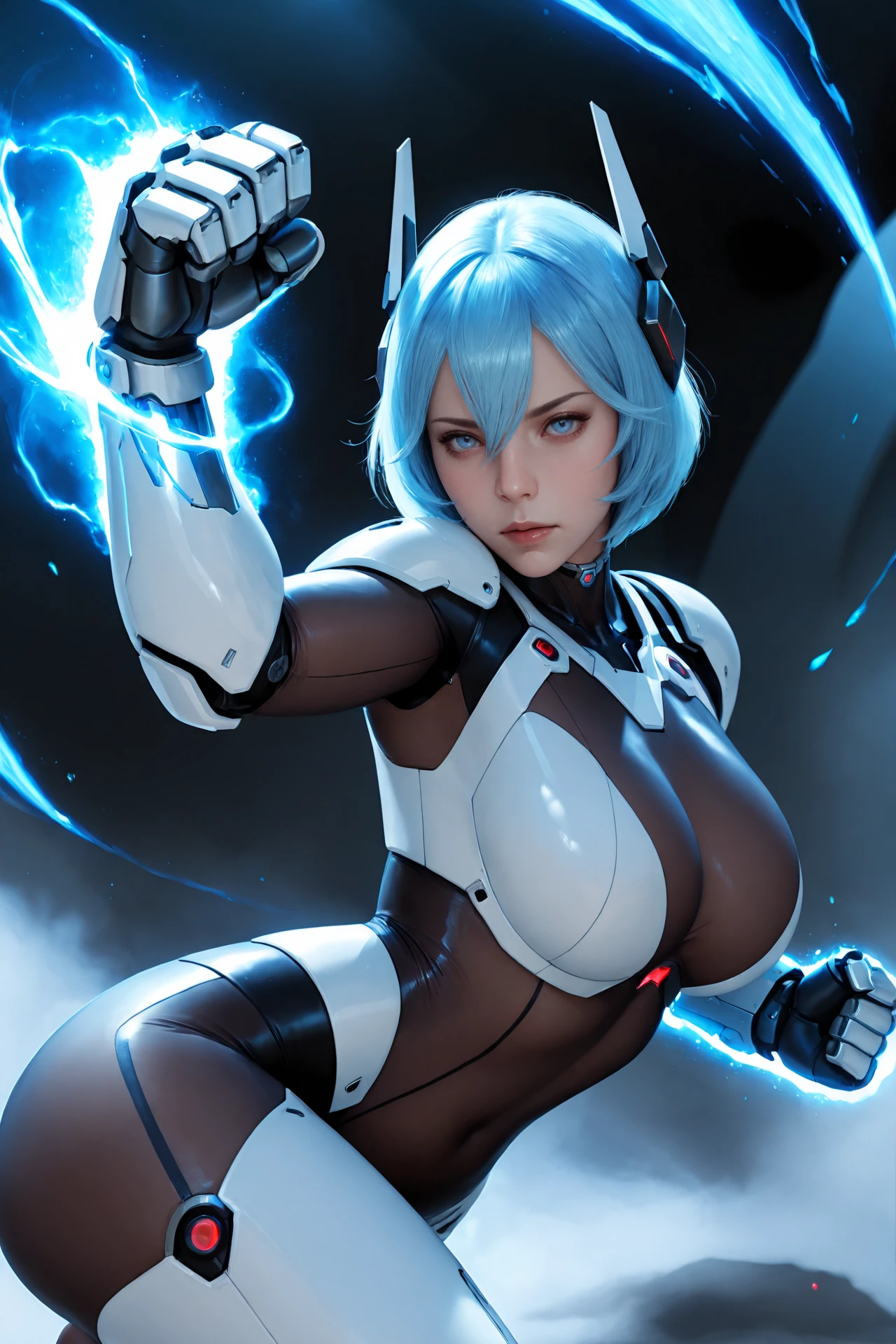 , Woman in futuristic suit, The face is rich in detail, Cool, Mother, Tomboy, Very large breasts, (), Mature face, (Mature female), Network Service, Anime girl in tights, Milk, Elegant body, navel focus, Naked body, Gloves, earrings, Science fiction, Actress, permanent, Volumetric Light, Detailed lighting, Detailed texture, European Cyberpunk, The Opai of Biomechanics, masterpiece, The best eyes, Sci-fi background, Future Landscape, Low Angle, Smooth surface, (((Grab your breasts))), National Foundation
