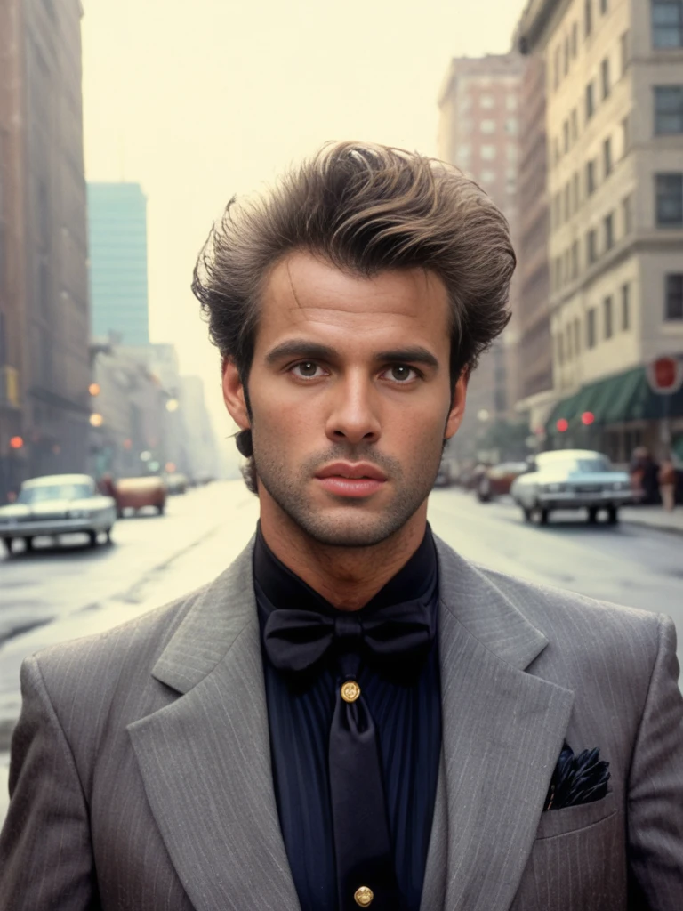 score_9, score_8_up, score_7_up, (1980s style, retro), analogue photography, dust, photograph of a (guy), (male focus), colorfull, detailed, dynamic pose, action, fashion, break, from waist up, medium shot, medium closeup,
a clothed man stands, ,handsome guy, stubble, light hair, outdoors, (colorfull background), (detailed face), suit, city
break, shallow depth of field, bokeh, fully clothed, natural light, high quality, film grain, Fujifilm XT3,
<lora:80s_style-1.0_StalDreams-000006:0.75> b6ck_t0, 1980's