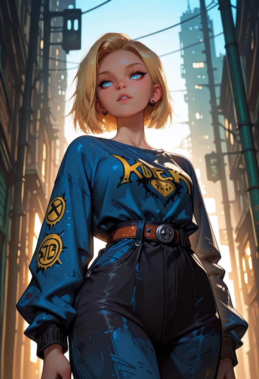 very awa, masterpiece, best quality, absurdres, newest, perfect quality, detailed background, intricate details
<lora:ILDBAndr01d18:1>
DBAndr01d18, 1girl, blonde hair, blue eyes, short hair, dynamic lighting, dynamic pose, dynamic perspective, atmospheric lighting, grunge aesthetic, grunge outfit, baggy clothes, park at night, standing, desaturated colors, body shot