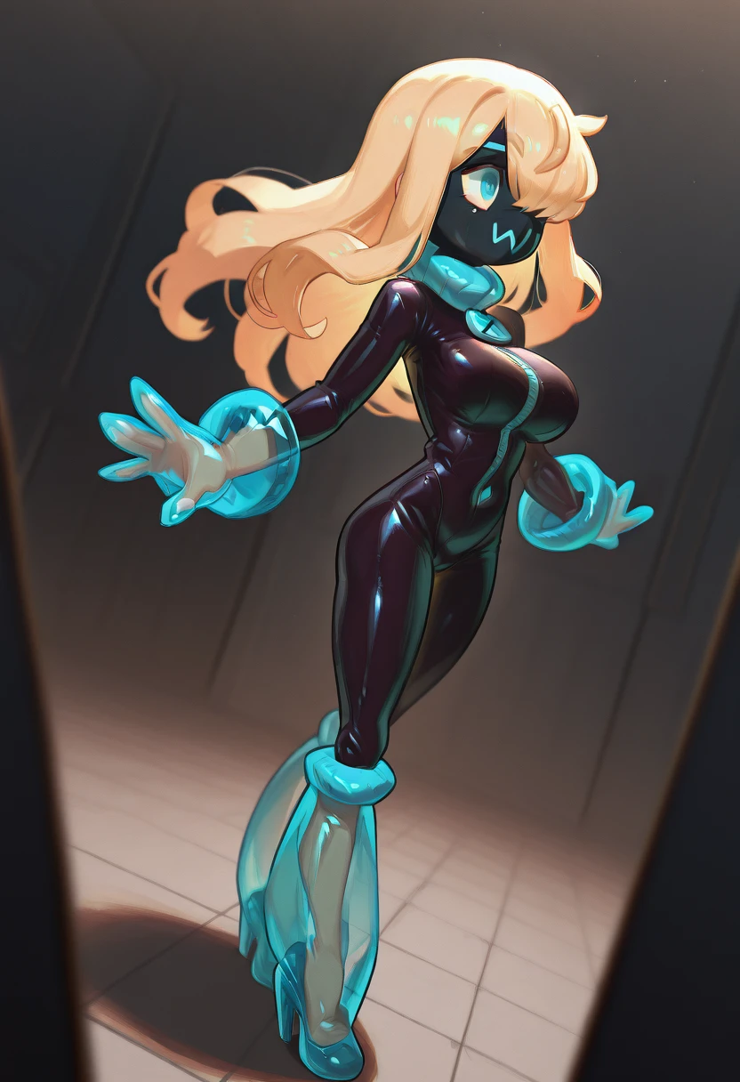 (masterpiece), (best quality), (ultra-detailed), amazing quality, very aesthetic, perfect composition, intricate details, absurdres, incredibly absurdres, 8K,illustration,cute face, pretty, ultra-detailed-eyes, ultra-detailed, extremely detailed eyes, detailed face, clear skin, shiny hair, shiny, greatscore, dynamic angle, dynamic pose, high resolution, absurdres, newest, best illumination, depth of field, complex background, detailed background, rikose:0.18, drunkoak:0.15, hizuki akira:0.25, mochiyuki \(gigfor1\):0.35, tadanotarosuke:0.34, pochi-a:0.55, yomoyama yotabanashi:0.68, kiyoshi st:0.54, torriet:0.38, quanx70909457:0.77, gtsleep1200:0.85, dancepet-rubberdoll_suit, textured painterly sketch, by 96yottea, by porforever, by potg \(piotegu\), film grain,
1girl, blonde hair, long hair, blue eyes, large breasts, dress, full body, mask, hair over one eye, high heels
DancePET-suit, transparent gloves:2.1, transparent boots:2.1, latex bodysuit, animal suit, rubberdoll suit, see-through, (((visible human hands:0.8))), (((visible human feets:0.8))) (five_fingers) (human_hands) <lora:HerrscherAGGA2025_DancePET-SUIT_V1-000010:0.92>