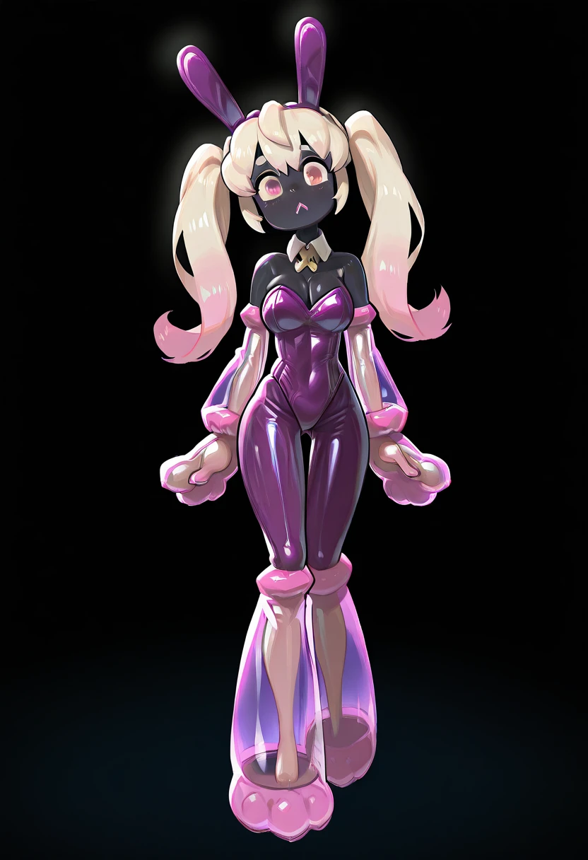 (masterpiece), (best quality), (ultra-detailed), amazing quality, very aesthetic, perfect composition, intricate details, absurdres, incredibly absurdres, 8K,illustration,cute face, pretty, ultra-detailed-eyes, ultra-detailed, extremely detailed eyes, detailed face, clear skin, shiny hair, shiny, greatscore, dynamic angle, dynamic pose, high resolution, absurdres, newest, best illumination, depth of field, complex background, detailed background, rikose:0.18, torriet:0.38, by 96yottea:0.65, by porforever:0.65, by potg \(piotegu\):0.65, drunkoak:0.15, hizuki akira:0.25, mochiyuki \(gigfor1\):0.55, tadanotarosuke:0.54, pochi-a:0.75, kiyoshi st:0.54, yomoyama yotabanashi:0.68, quanx70909457:0.77, gtsleep1200:0.85, textured painterly sketch,film grain, dancepet-rubberdoll_suit:1.15,
1girl, black background, breasts, purple leotard, black skin, twintails, multicolored hair, gradient hair, full body, strapless leotard, simple background, head tilt, playboy bunny, standing, purple footwear, cleavage, rabbit ears
DancePET-suit, transparent gloves:2.1, transparent boots:2.1, latex bodysuit, animal suit, rubberdoll suit, see-through, (((see-through animal hands:elbow gloves))), (((visible human hands:0.88))), (five_fingers:0.8), (human_hands:0.88), <lora:HerrscherAGGA2025_DancePET-SUIT_V1-000010:0.82> (((visible human feets:0.8))),