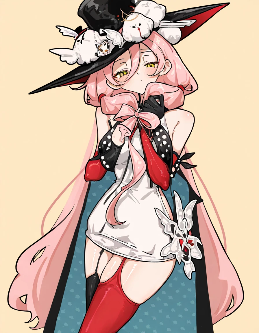 1girl,looking at viewer,solo,simple background,<lora:kunumi-000026:1>,kunumi,<lora:qiaoshou:1>,qiaoshou,hat,asymmetrical legwear,asymmetric thighhighs,, masterpiece, best quality, very aesthetic, absurdres,newest, incredibly absurdres,