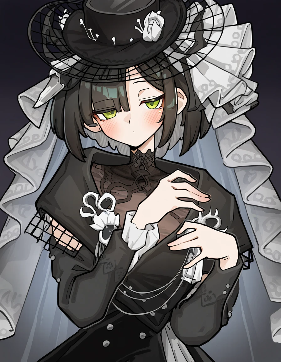 1girl,looking at viewer,solo,simple background,<lora:kunumi-000024:1>,kunumi,<lora:necrologist:0.9>,necrologist,, masterpiece, best quality, very aesthetic, absurdres,newest, incredibly absurdres,