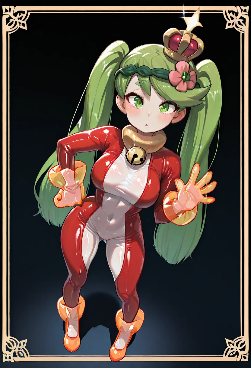 (masterpiece), (best quality), (ultra-detailed), amazing quality, very aesthetic, perfect composition, intricate details, absurdres, incredibly absurdres, 8K,illustration,cute face, pretty, ultra-detailed-eyes, ultra-detailed, extremely detailed eyes, detailed face, clear skin, shiny hair, shiny, greatscore, dynamic angle, dynamic pose, high resolution, absurdres, newest, best illumination, depth of field, complex background, detailed background, rikose:0.18, drunkoak:0.15, hizuki akira:0.25, mochiyuki \(gigfor1\):0.35, tadanotarosuke:0.34, pochi-a:0.55, yomoyama yotabanashi:0.68, kiyoshi st:0.54, torriet:0.38, quanx70909457:0.77, gtsleep1200:0.85, dancepet-rubberdoll_suit, textured painterly sketch,
DancePET-suit, sketch, transparent gloves, transparent boots, latex bodysuit, animal suit, rubberdoll suit, see-through, 1girl, mallow (pokemon), green hair, jingle bell, green eyes, twintails, hair flower, mini crown, hair ornament, full body, long hair, cosplay, breasts, swept bangs, looking at viewer, black background, border, hand on own hip, standing, neck bell
DancePET-suit, transparent gloves:2.1, transparent boots:2.1, latex bodysuit, animal suit, rubberdoll suit, see-through, (((visible human hands:0.8))), (((visible human feets:0.8))) (five_fingers) (human_hands) <lora:HerrscherAGGA2025_DancePET-SUIT_V1-000010:0.78>