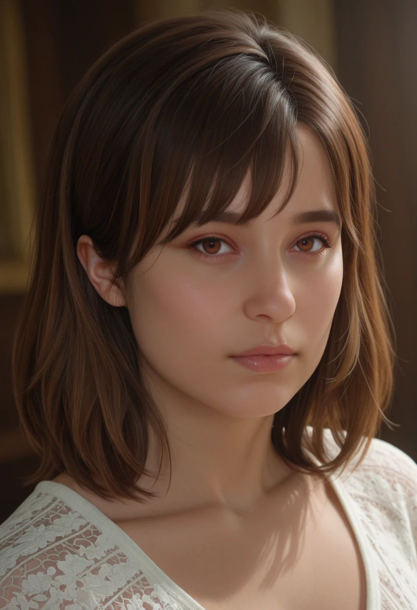 very awa, masterpiece, best quality, absurdres, newest, perfect quality, detailed background, intricate details
<lora:ILSH2RAngela:1>
SH2RAngela, 1girl, brown hair, medium hair, brown eyes, realistic, looking at viewer, portrait