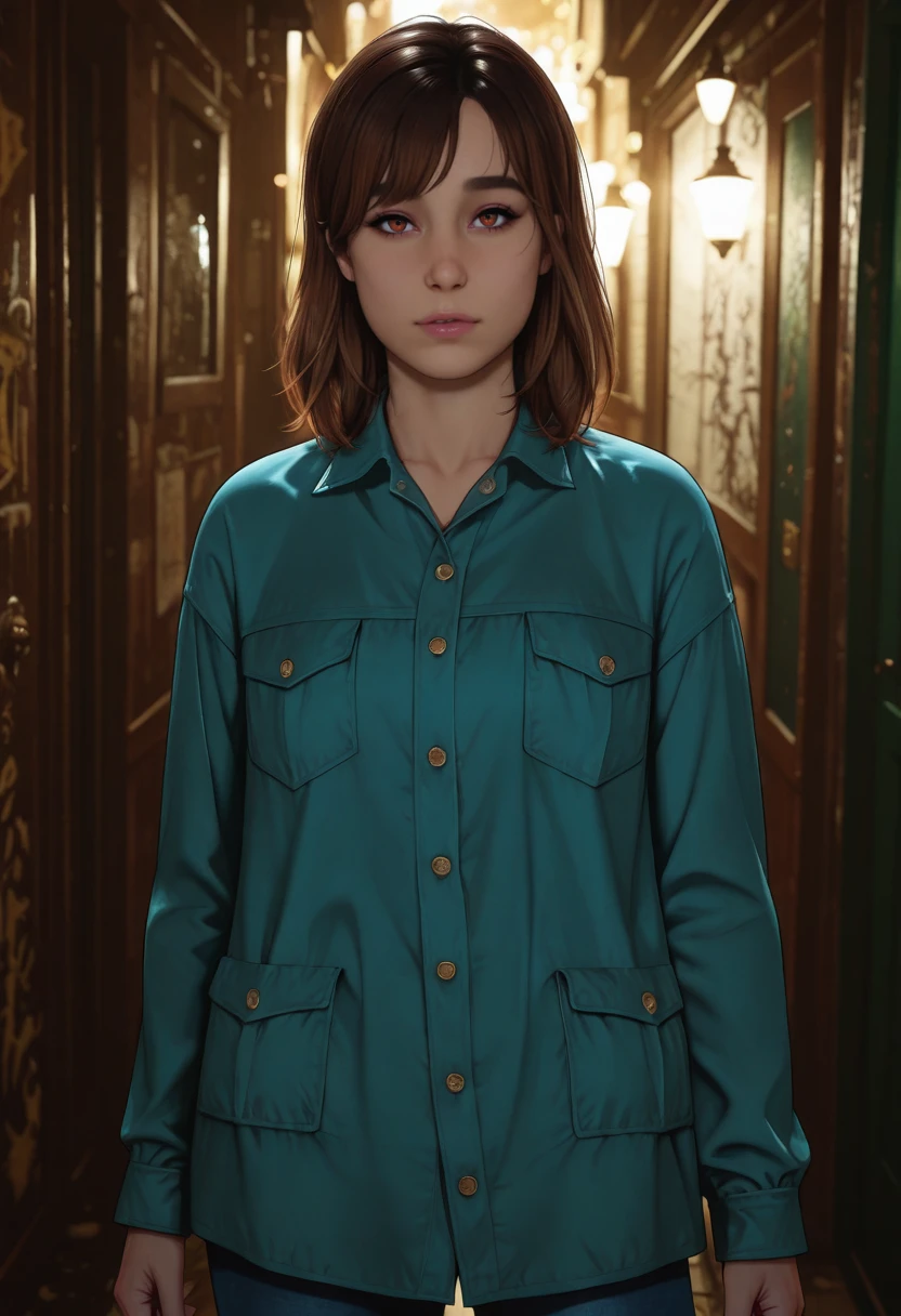 very awa, masterpiece, best quality, absurdres, newest, perfect quality, detailed background, intricate details
<lora:ILSH2RAngela:1>
SH2RAngela, 1girl, brown hair, medium hair, brown eyes, realistic, looking at viewer, dynamic lighting, dynamic pose, dynamic perspective, atmospheric lighting, grunge aesthetic, grunge outfit, baggy clothes, park at night, standing, desaturated colors, body shot