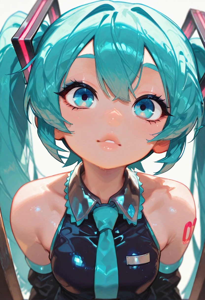 sexy_perspective, (masterpiece), (best quality), (ultra-detailed), amazing quality, very aesthetic, illustration, perfect composition, intricate details, absurdres, incredibly absurdres, shiny skin, realistic, 20yo, shiny hair,clear skin,ultra-detailed-eyes,simple background,cute, eyelashes, greatscore, pretty, anime, cartoon, shiny skin, shiny, Lico_PS, 1girl, solo, hatsune miku, twintails, blue eyes, blue hair, collared shirt, frilled shirt, blue tie, bare shoulders, black sleeves, shoulder tattoo, blue eyeshadow, blurry, chromatic
<lora:DPM_A1:1> hdr:1.2 <lora:HerrscherAGGA2024_Lico_Project-ULTIMATUM_V1_537648:1>