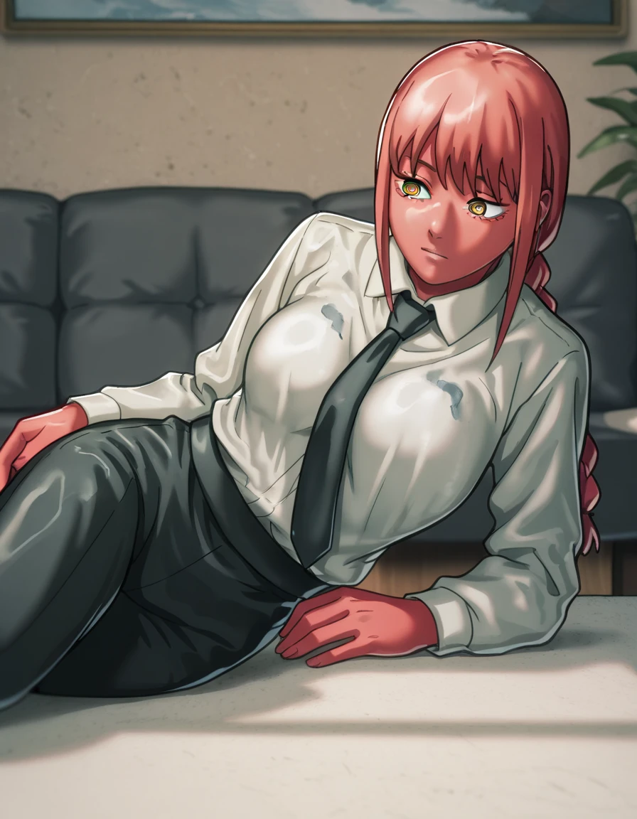 masterpiece, best quality, best background, detailed background, masterpiece \(quality\), best quality, extremely beautiful woman, 1girl, solo, solo female, realistic,
mugtf, mug, <lora:mugtf:1.1>, living room, on the table,
<lora:Makima_Chainsaw_Man:0.8>, makima_(chainsaw_man), chainsaw_man, 1girl, solo, red hair, long hair, braided ponytail, sidelocks, yellow eyes, ringed eyes, medium breasts | black necktie, white collared shirt, shirt tucked in, long sleeves, black pants, shoes,
, red skin, red hair, petrification