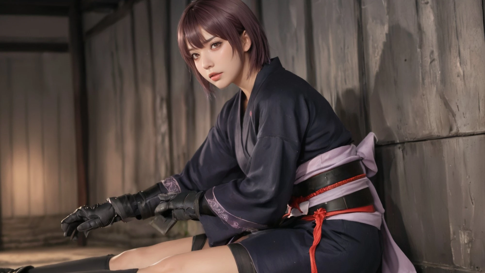 Ninja girl with purple hair for novaillustrious v1.0