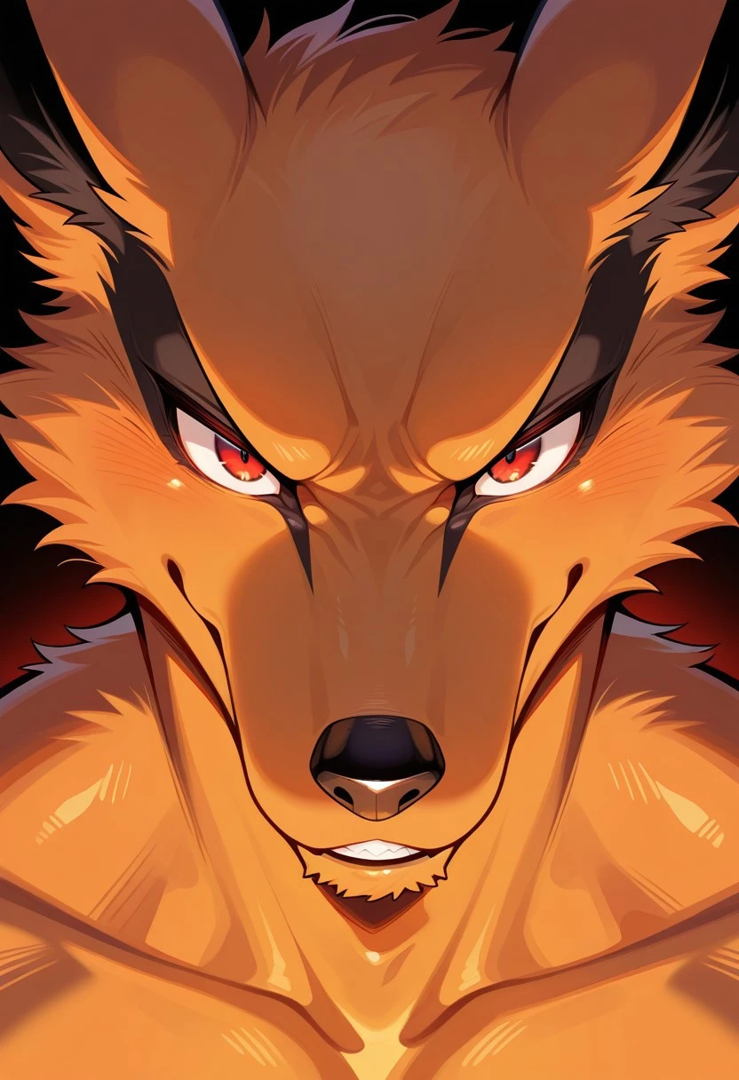 Safe_pos,masterpiece,best quality,amazing quality, 1boy,solo,anthro,face focus,Kur4m4,red eyes