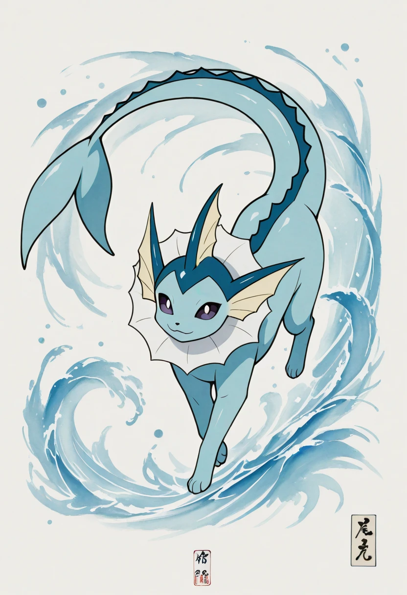 (masterpiece),(best quality),(ultra-detailed),very aesthetic,absurdres, newest,scenery,
 <lora:Ink_Blossom:1> inbls
portrait of vaporeon, looking at viewer, pokemon \(creature\), pokemon focus
water background
(ink:1.3), gouache \(medium\), watercolor effect, (painterly:1.4)
(lineart:1.6), (thick lineart:1.7)
(ukiyo-e:1.5)
