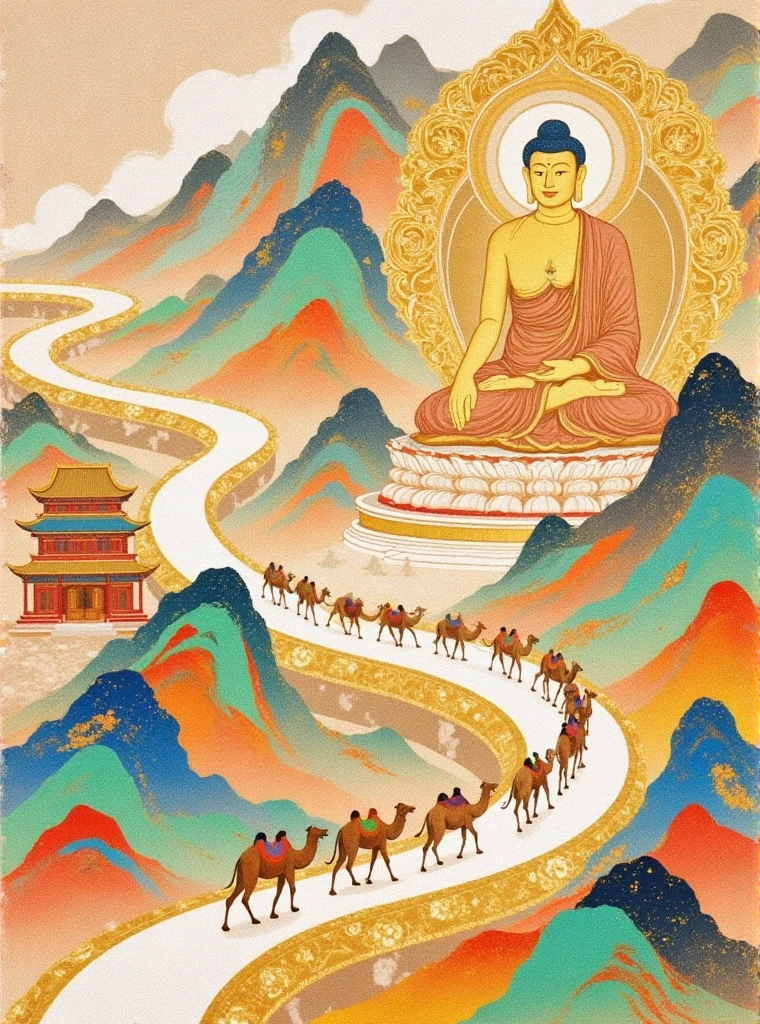 D_Silk Road Theme Creation_Ancient Trade Route Scene Painting v1.0