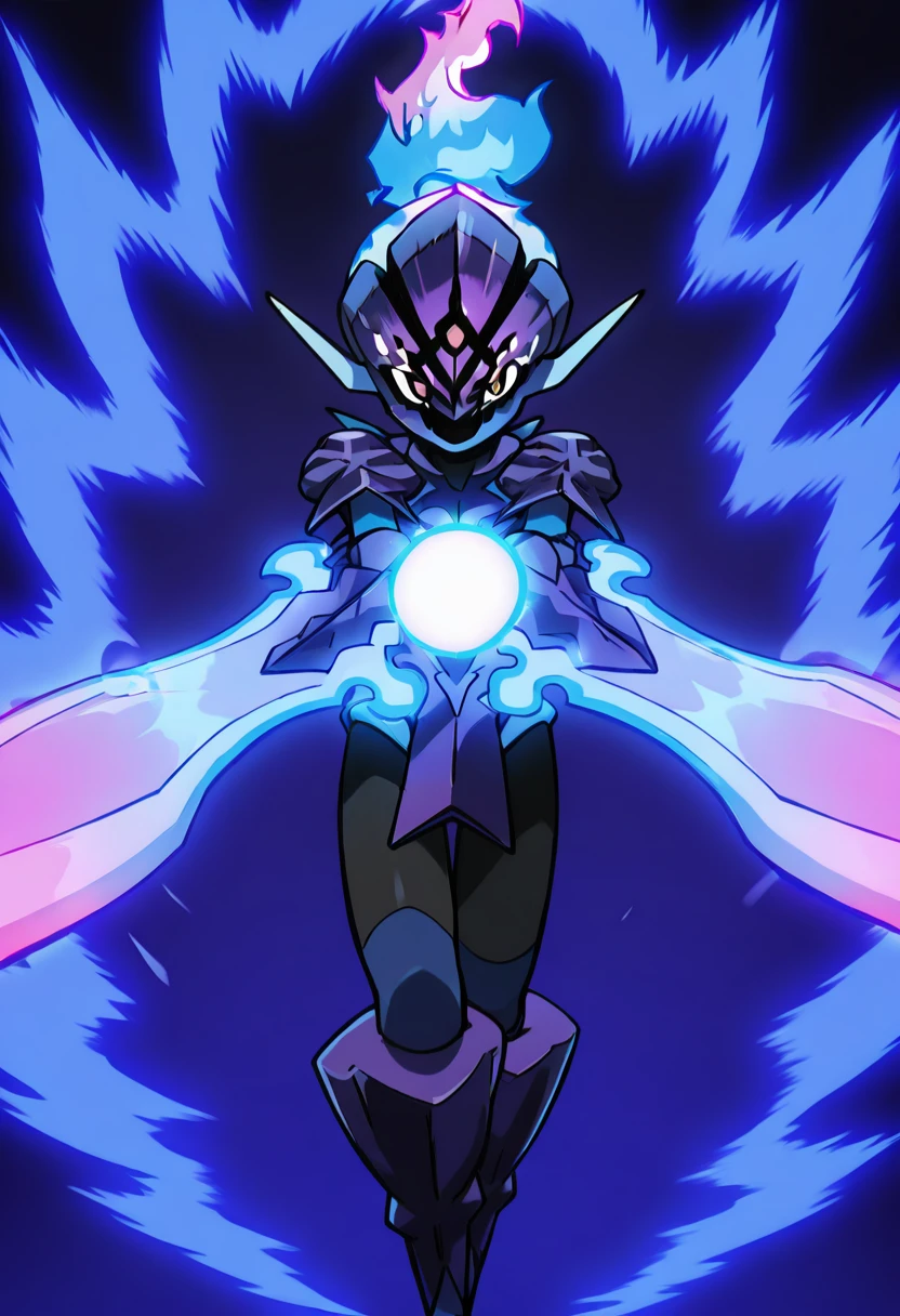 masterpiece, best quality, zzCeruledge, <lora:CeruledgePokedex_IXL:1.0>, ,vivid aura, looking at viewer, blue background, smug, aura, super saiyan, charging energy, energy ball, energy, lightning, <lora:DBSBroly_Style_IXL_v2:0.6>,