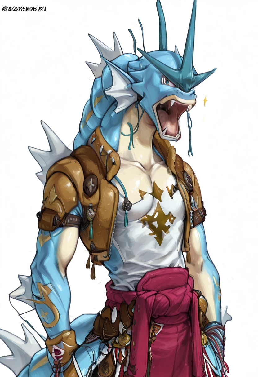 masterpiece, best quality, solo, zzGyarados, , <lora:GyaradosPokedex_IXL:1.0>, , solo, looking at viewer, smile, cowboy shot, <lora:EquipmentInstall_IXL:1.0>,