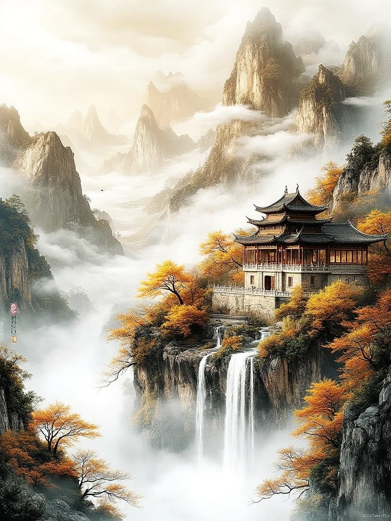 A_Ink-Wash Landscape Style_Ancient Architecture Landscape Generation v1.0
