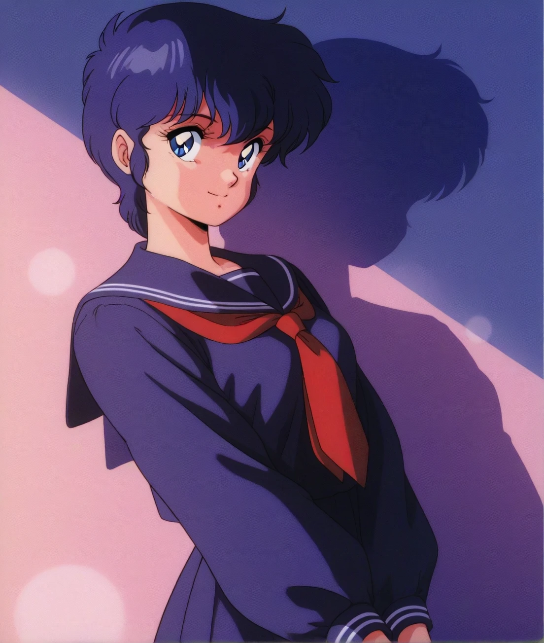 ultra detailed, source_anime, intricate details, perfect anatomy, (masterpiece, best quality, highres,absurdres,amazing quality, very aesthetic:1.2), hyper detailed,
,solo,
masterpiece, best quality, very aesthetic, movie quality, clear color, beautiful shadow, beautiful light, cinematic, cinematic light, cinematic shadow, bokeh, glare,
<lora:mikiILV1:1> miki, short hair,blue hair, blue eyes, serafuku,red tie, retro artstyle,smile,looking at viewer,cowboy shot, classroom,